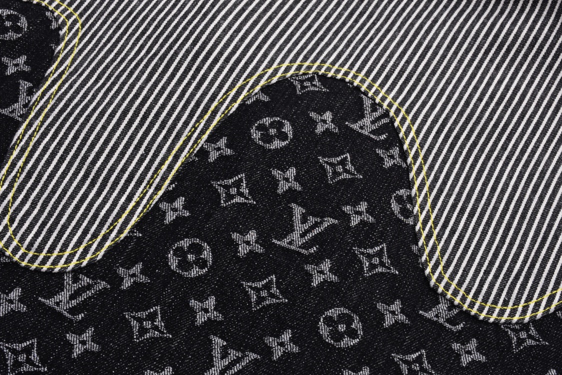 LOUIS VUITTON 路易威登 Nigo联名款 老花拼接牛仔外套 夹克 黑色 C0 1A9K64