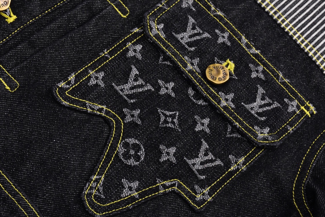 LOUIS VUITTON 路易威登 Nigo联名款 老花拼接牛仔外套 夹克 黑色 C0 1A9K64