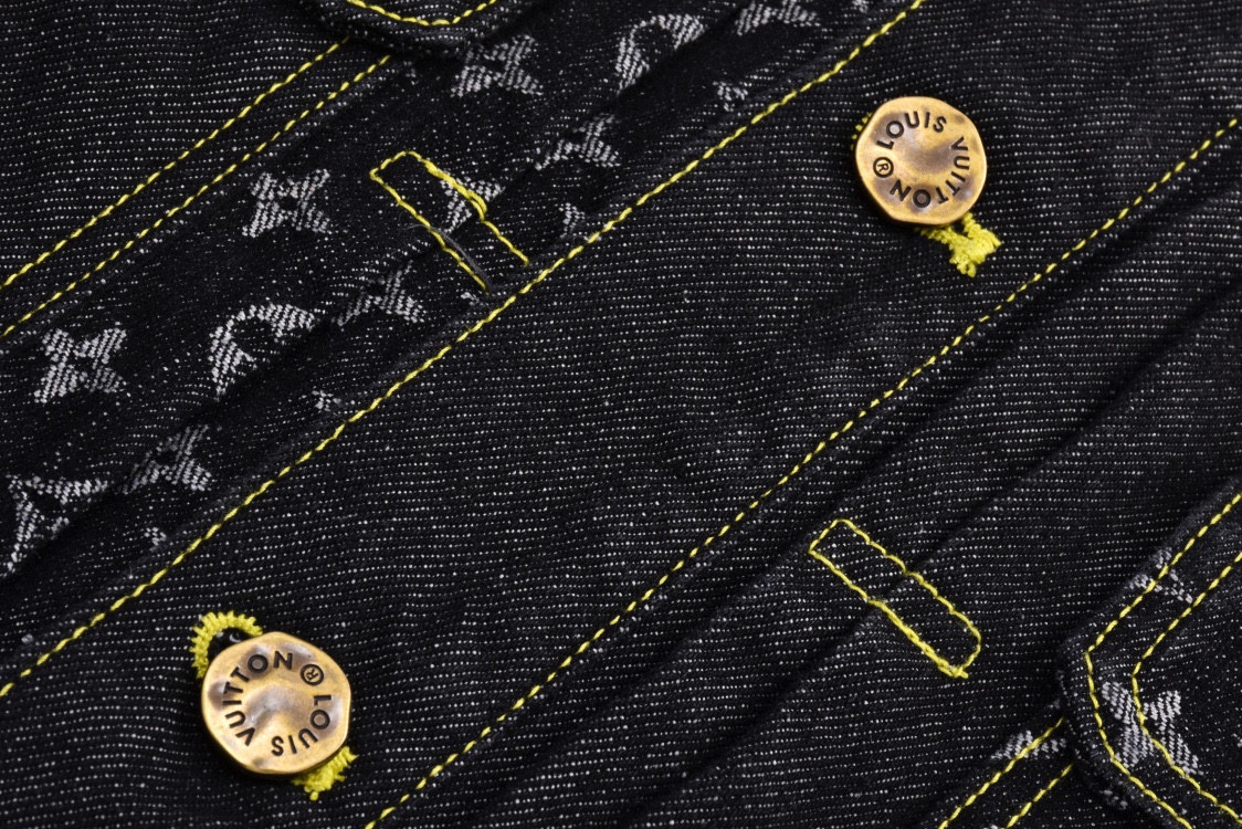 LOUIS VUITTON 路易威登 Nigo联名款 老花拼接牛仔外套 夹克 黑色 C0 1A9K64