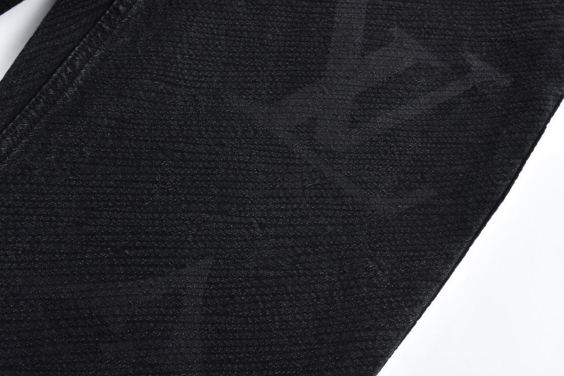 LOUIS VUITTON 路易威登 渐变老花直筒牛仔裤 裤子 长裤 黑色 1AFY50