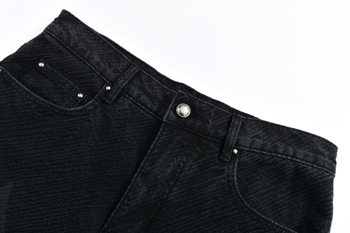 LOUIS VUITTON 路易威登 渐变老花直筒牛仔裤 裤子 长裤 黑色 1AFY50