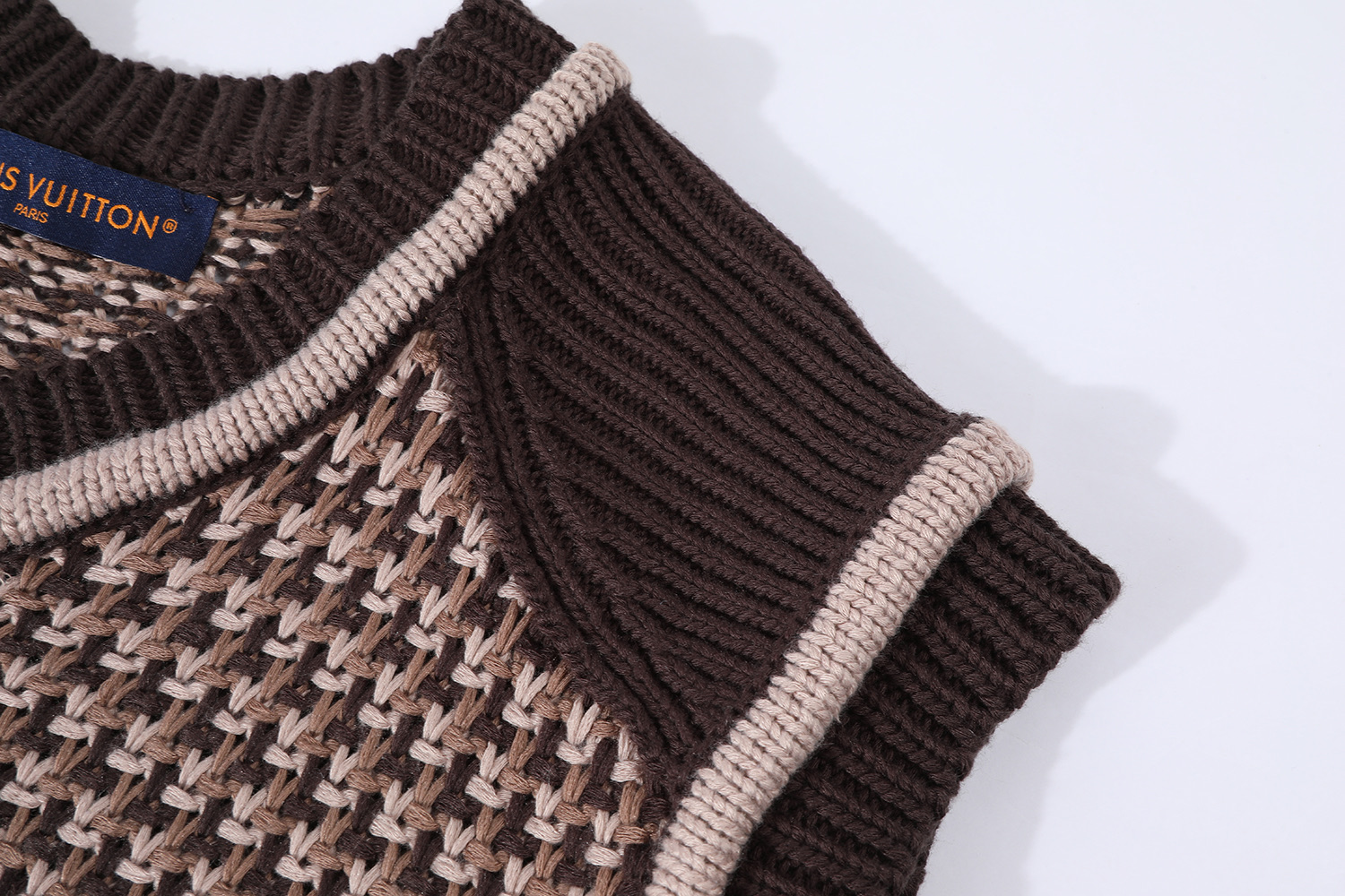 LOUIS VUITTON 路易威登 小标提花棉质马甲 背心 外套 棕色 B0 1AHC35