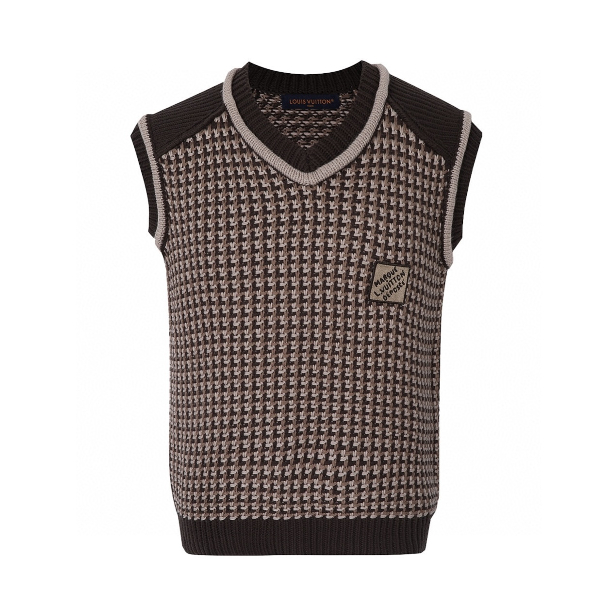 LOUIS VUITTON 路易威登 小标提花棉质马甲 背心 外套 棕色 B0 1AHC35