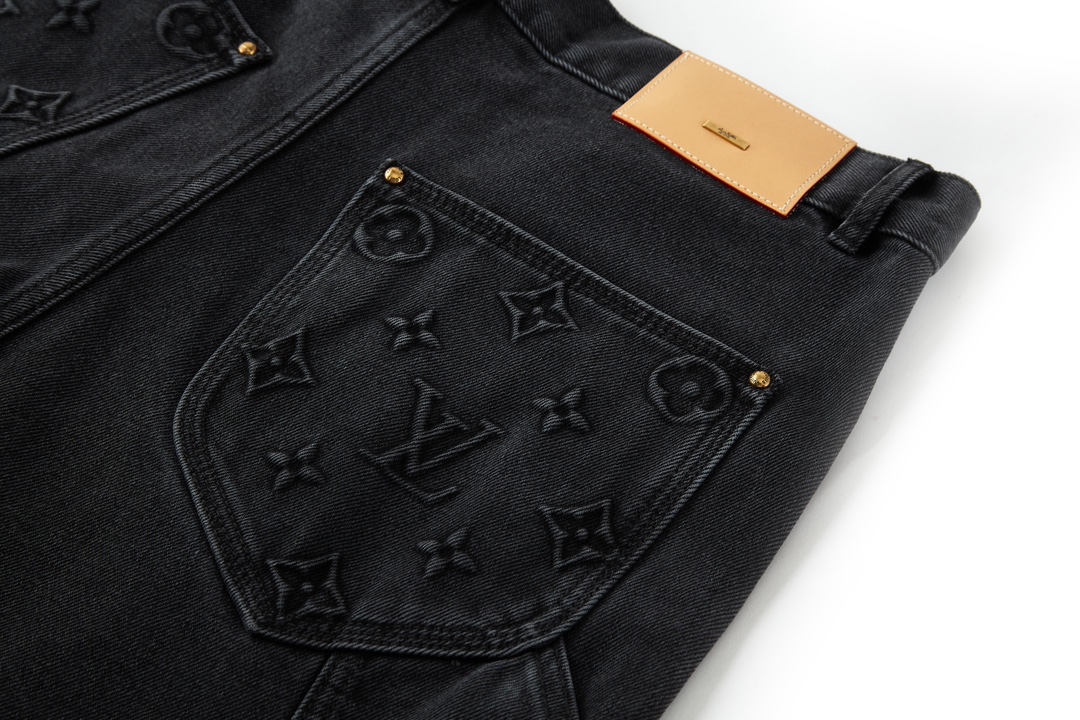 LOUIS VUITTON 路易威登 水洗灰伐木压花牛仔裤 裤子 长裤 C0 1AFADD