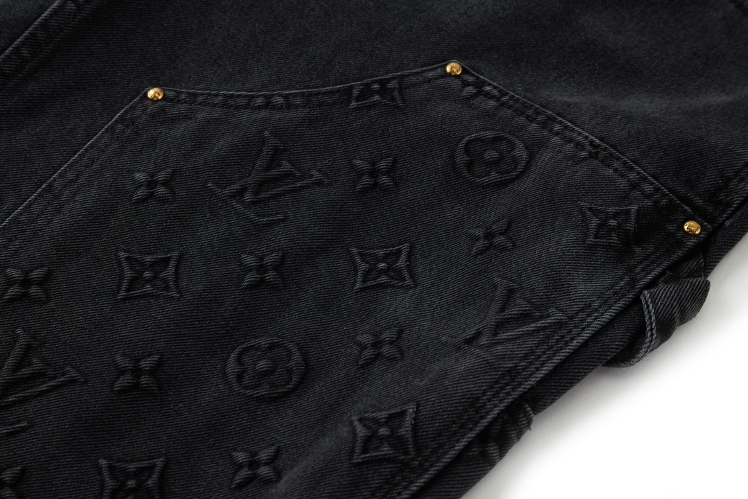 LOUIS VUITTON 路易威登 水洗灰伐木压花牛仔裤 裤子 长裤 C0 1AFADD