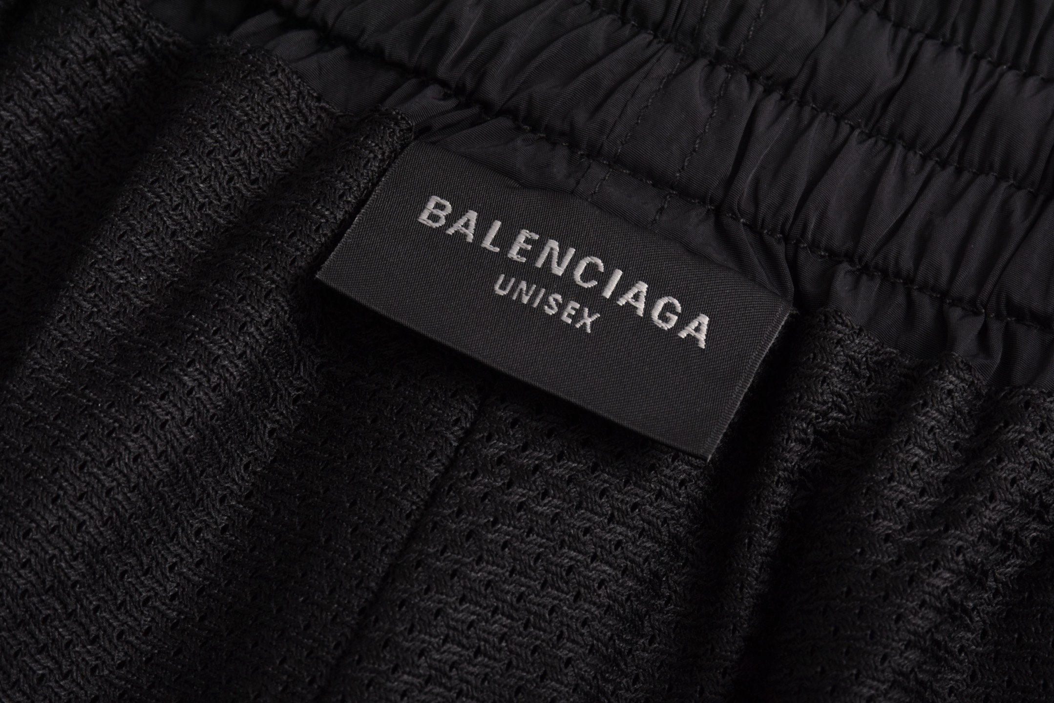 Balenciaga 巴黎世家 大Logo刺绣松紧腰运动裤 长裤 裤子 休闲裤 A5 黑色  