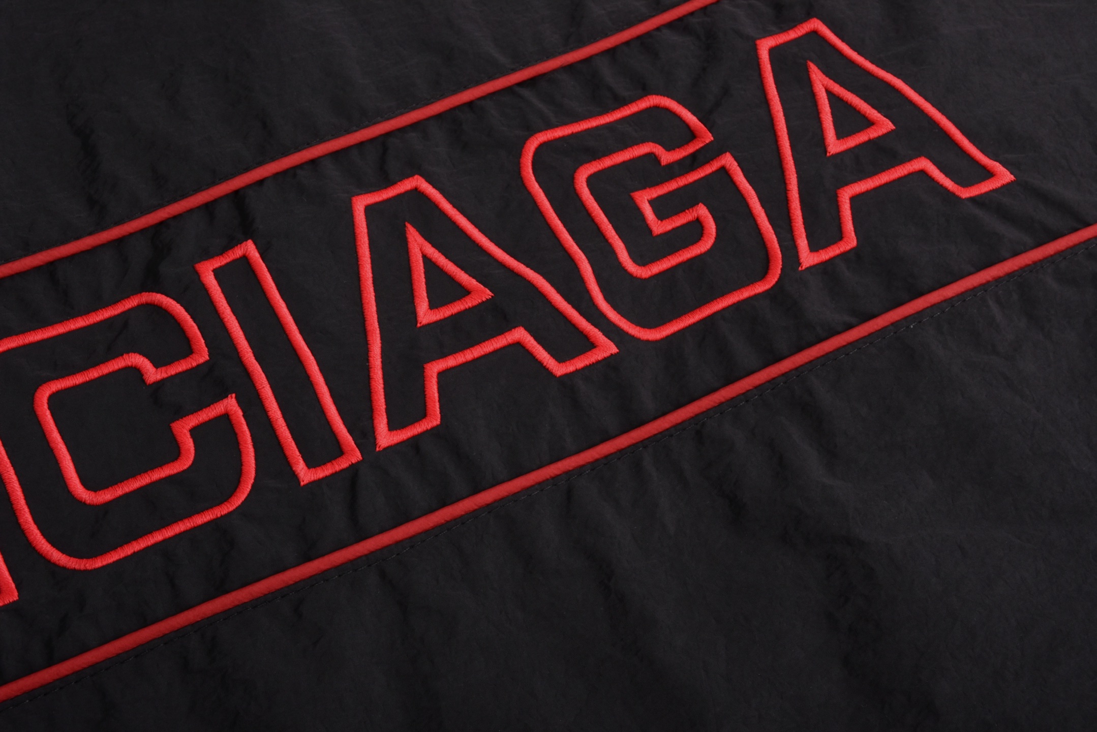 Balenciaga 巴黎世家 大Logo刺绣松紧腰运动裤 长裤 裤子 休闲裤 A5 黑色  