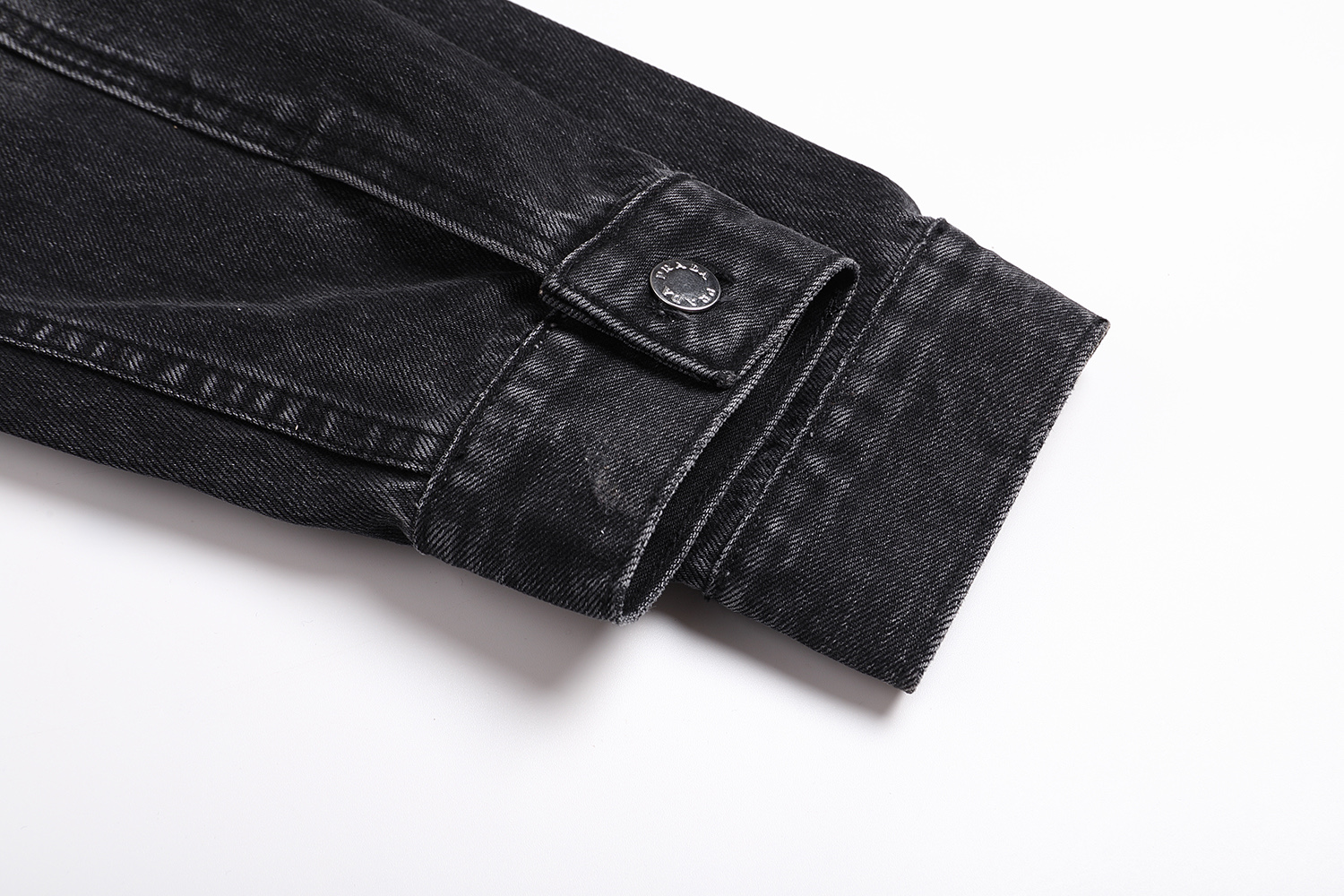 PRADA 普拉达 无领做旧牛仔外套 夹克 长袖 蓝色 黑色 C0 GEB229-12K1-F0V3N-S-231