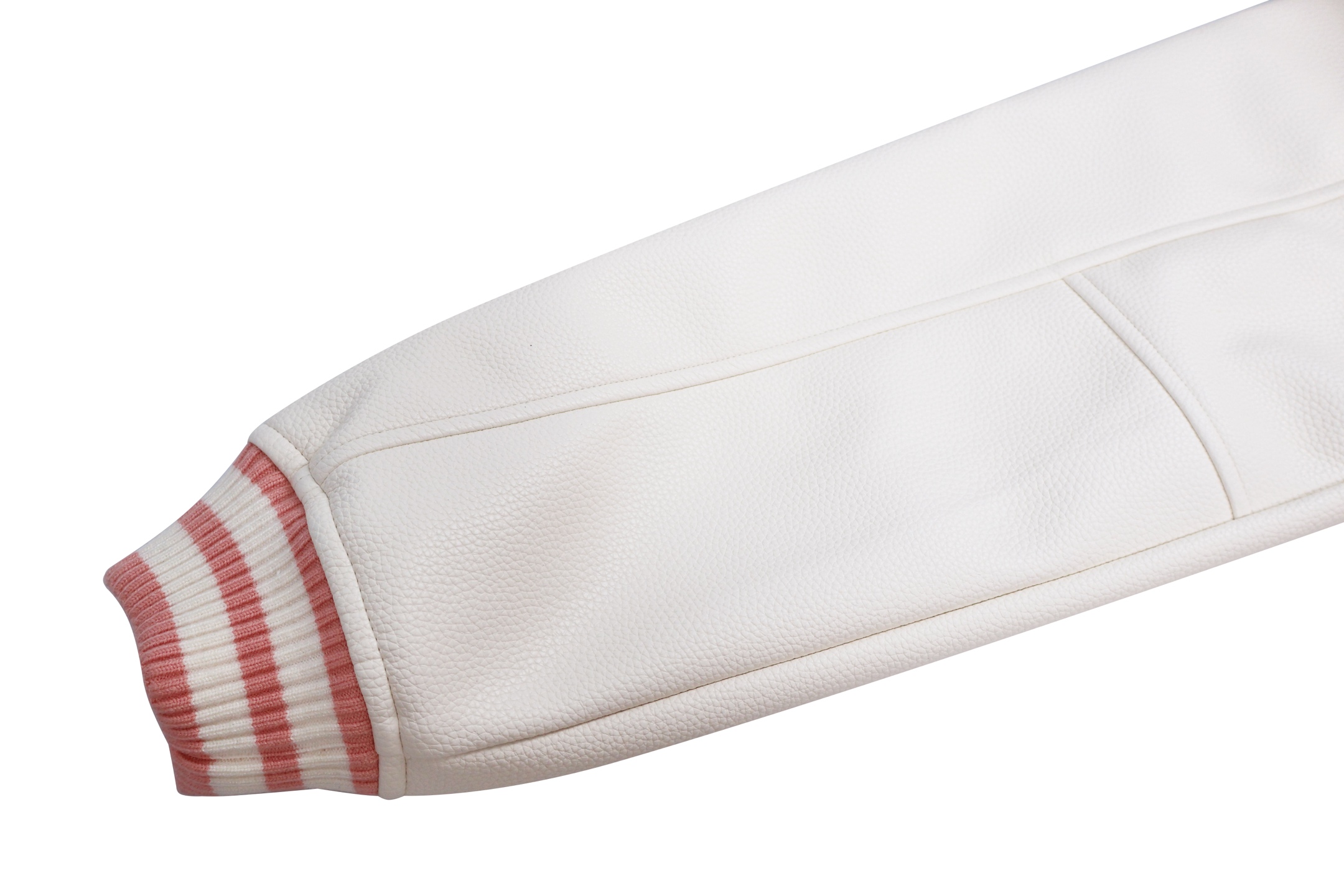 LOUIS VUITTON 路易威登 Nigo联名款 毛呢皮袖棒球服 外套 夹克 粉色 黑色 C0 1AIMWP