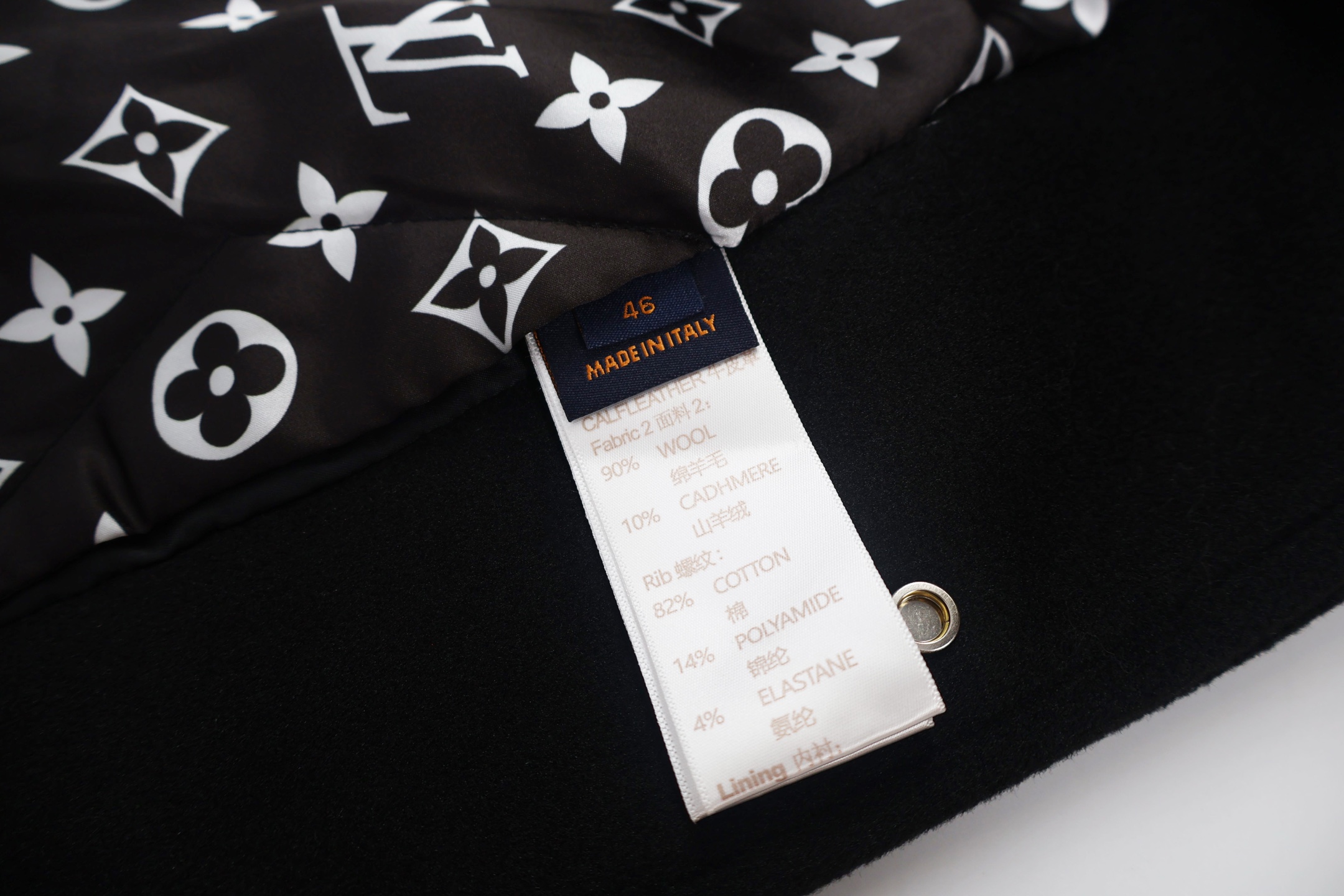 LOUIS VUITTON 路易威登 Nigo联名款 毛呢皮袖棒球服 外套 夹克 粉色 黑色 C0 1AIMWP