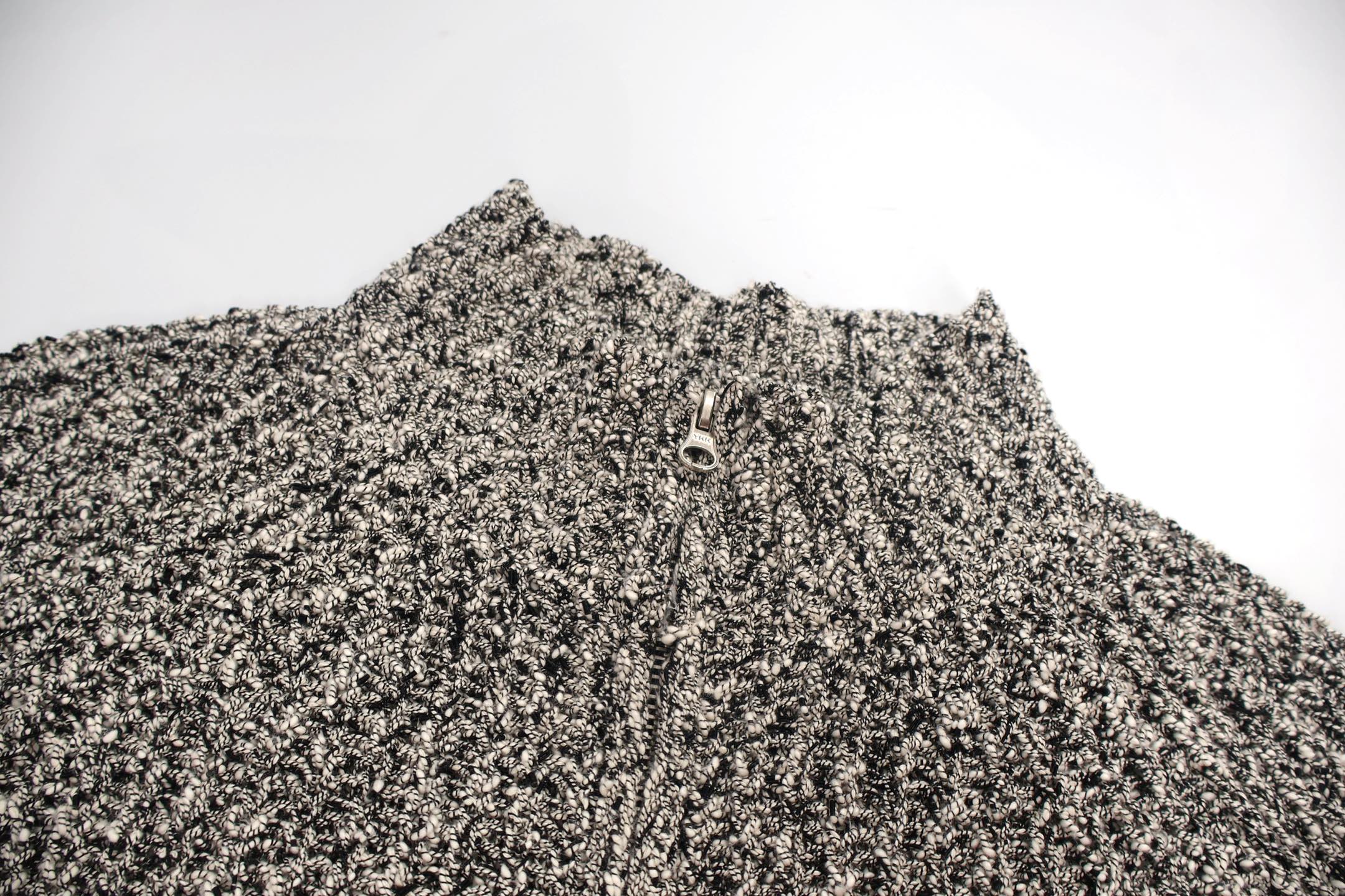 STONE ISLAND 石头岛 珊瑚花色拉链立领毛衣 长袖 外套 灰色 C0 8015530D1-V0001