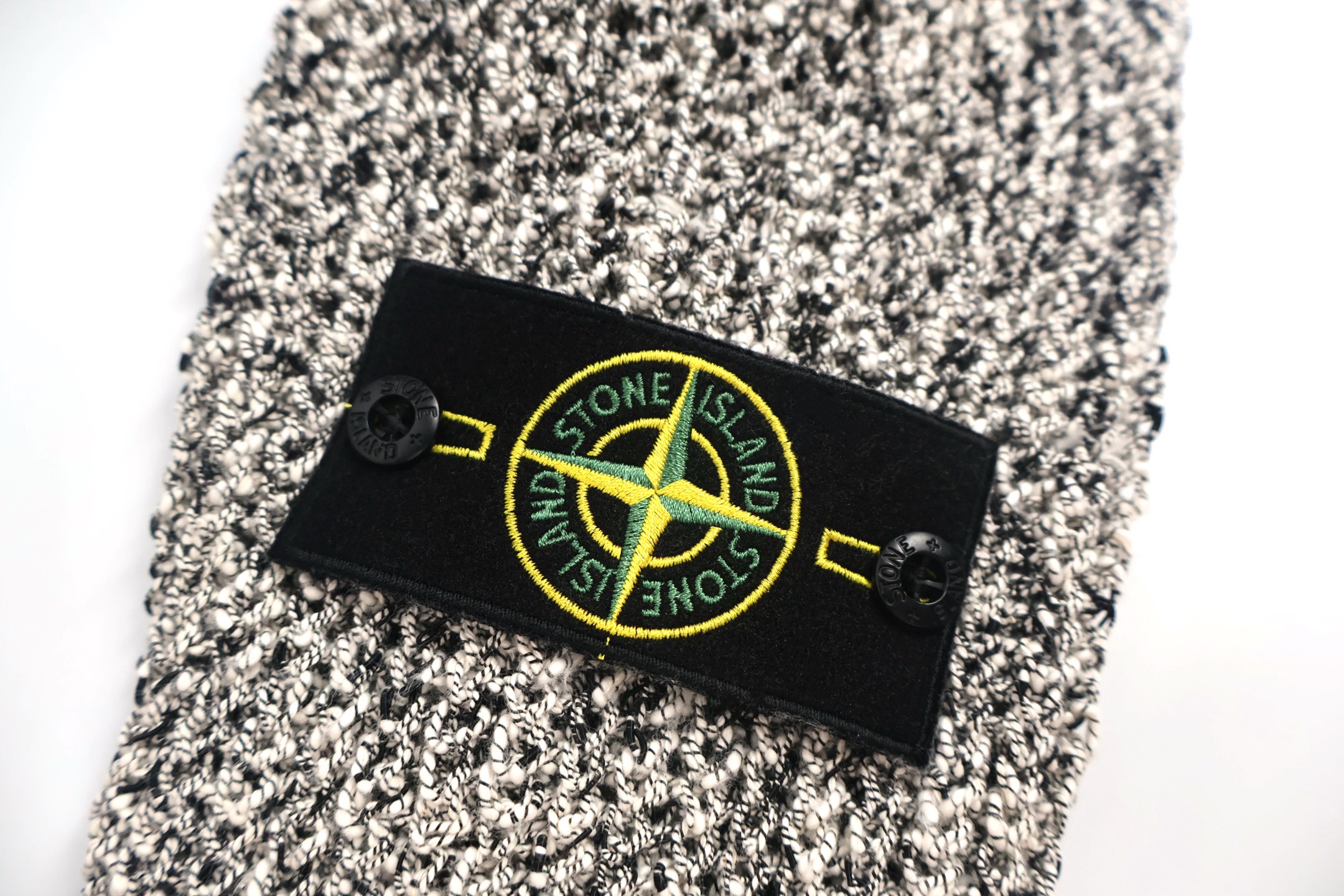 STONE ISLAND 石头岛 珊瑚花色拉链立领毛衣 长袖 外套 灰色 C0 8015530D1-V0001