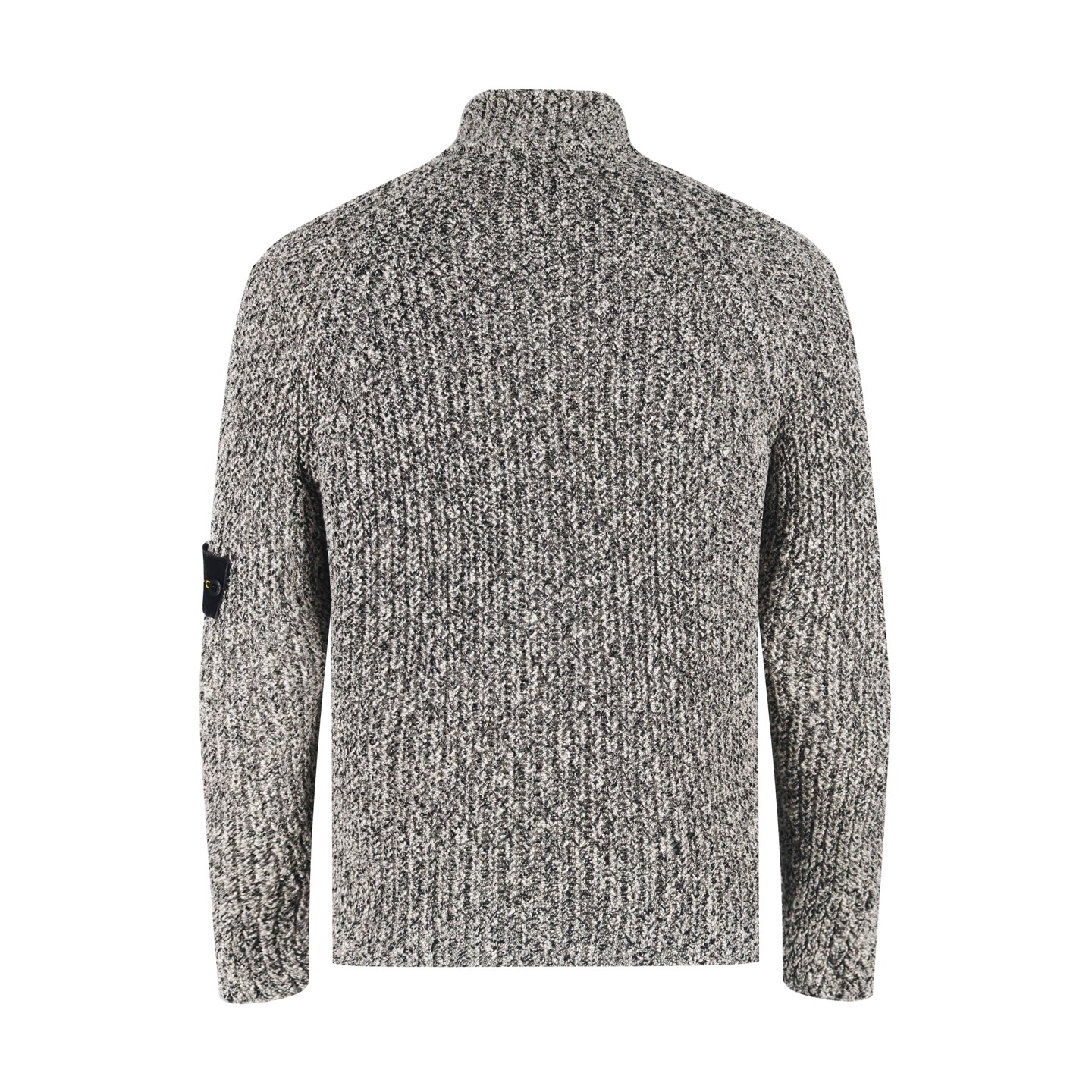 STONE ISLAND 石头岛 珊瑚花色拉链立领毛衣 长袖 外套 灰色 C0 8015530D1-V0001