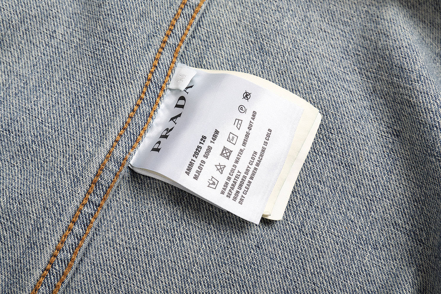 PRADA 普拉达 渐变宽松牛仔衬衫 外套 长袖 蓝色 B5 GEC092-14EF-F0008-S-CMO