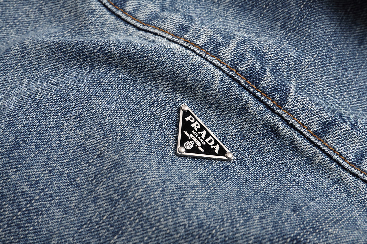 PRADA 普拉达 渐变宽松牛仔衬衫 外套 长袖 蓝色 B5 GEC092-14EF-F0008-S-CMO