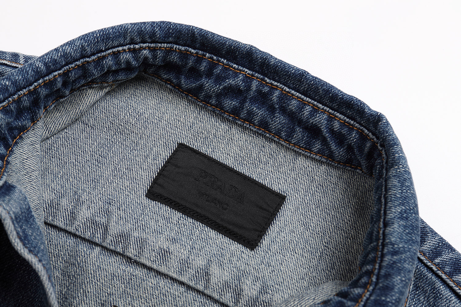 PRADA 普拉达 渐变宽松牛仔衬衫 外套 长袖 蓝色 B5 GEC092-14EF-F0008-S-CMO