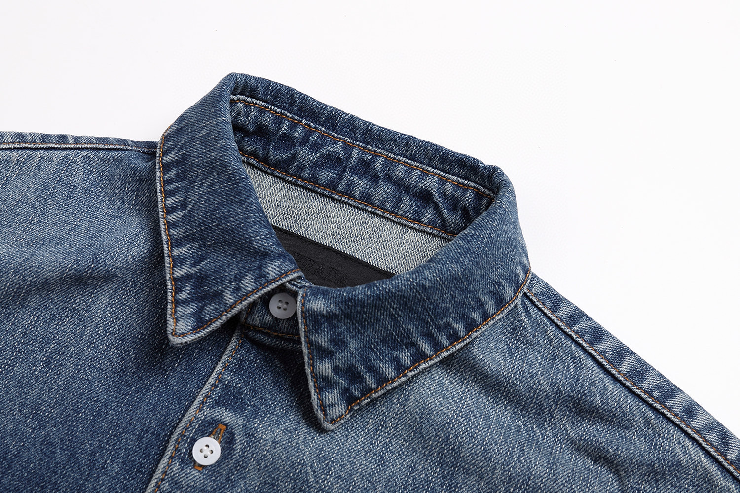 PRADA 普拉达 渐变宽松牛仔衬衫 外套 长袖 蓝色 B5 GEC092-14EF-F0008-S-CMO