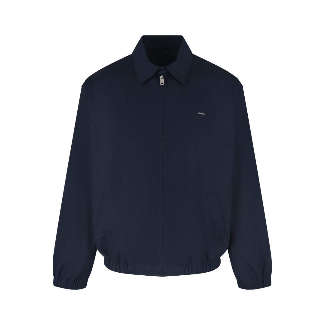 PRADA 普拉达 哈灵顿拉链翻领 夹克 外套 长袖 灰色 卡其色 深蓝色 C0 SGC885-1715-F04OR-S-OOO
