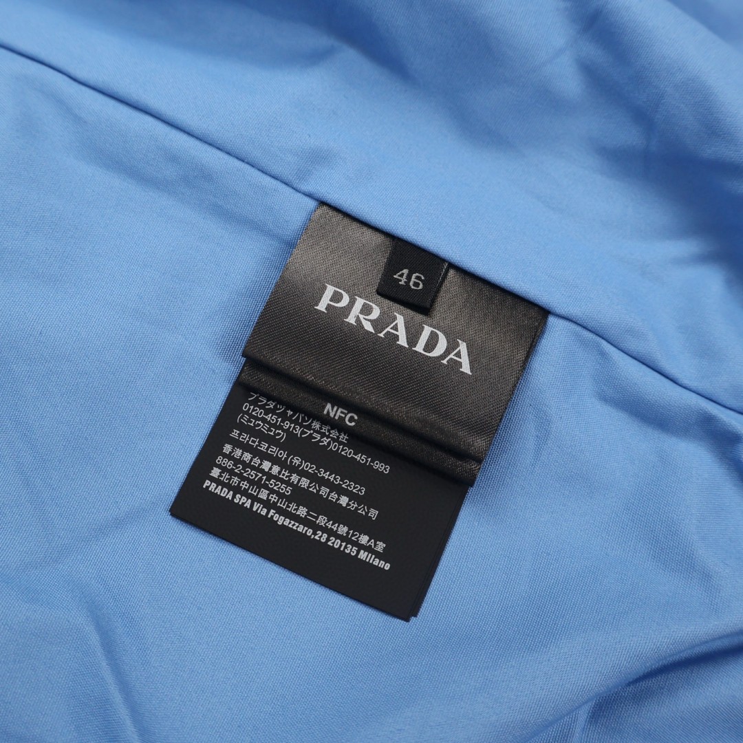 PRADA 普拉达 哈灵顿拉链翻领 夹克 外套 长袖 灰色 卡其色 深蓝色 C0 SGC885-1715-F04OR-S-OOO