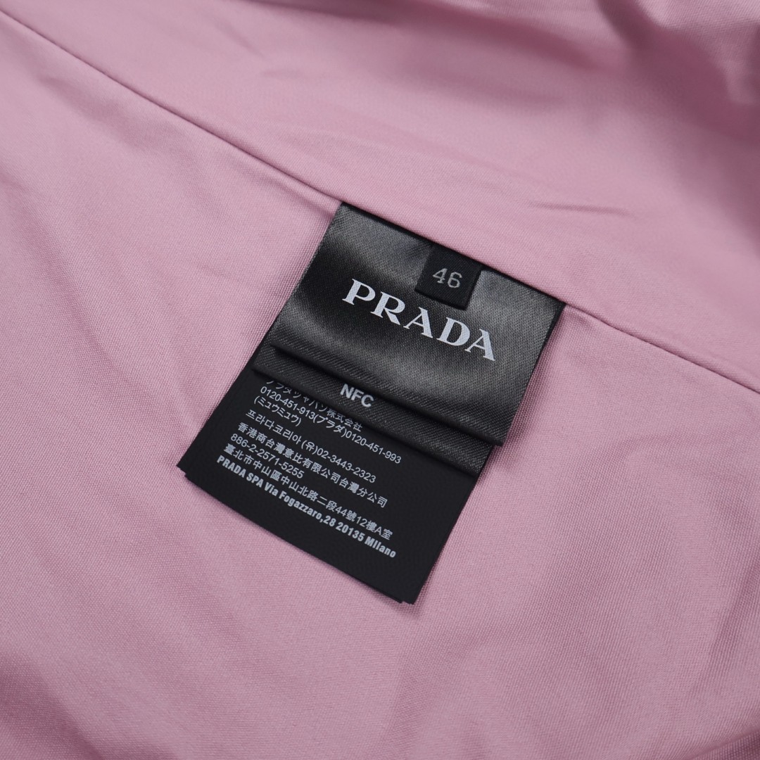 PRADA 普拉达 哈灵顿拉链翻领 夹克 外套 长袖 灰色 卡其色 深蓝色 C0 SGC885-1715-F04OR-S-OOO