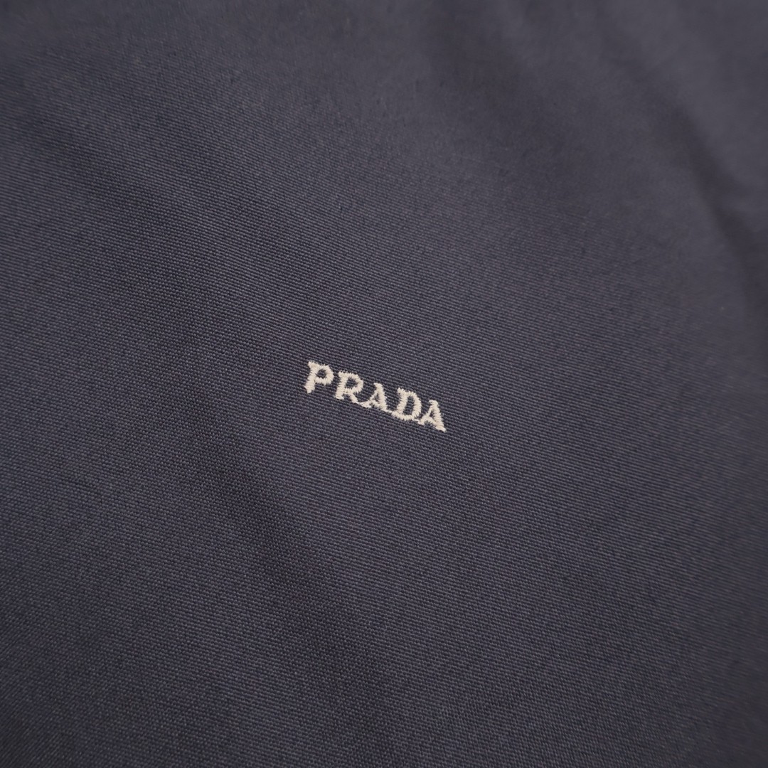 PRADA 普拉达 哈灵顿拉链翻领 夹克 外套 长袖 灰色 卡其色 深蓝色 C0 SGC885-1715-F04OR-S-OOO
