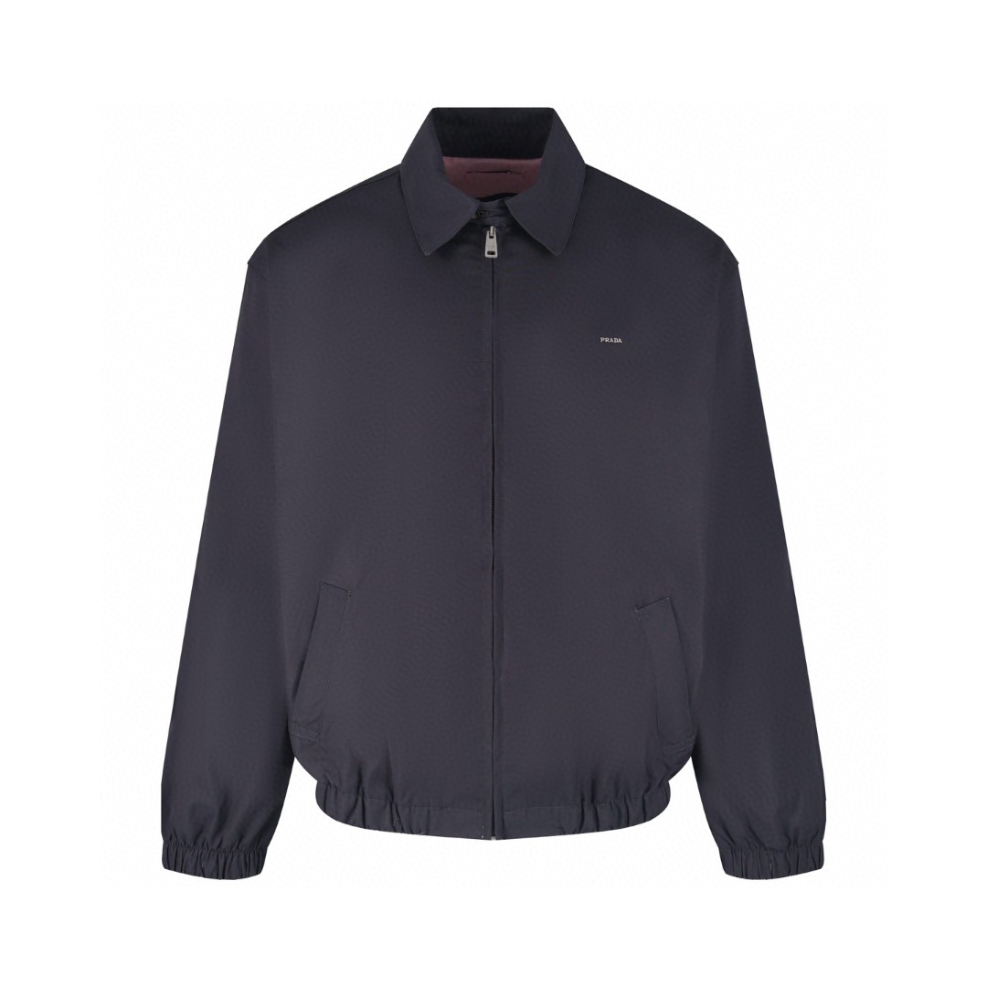 PRADA 普拉达 哈灵顿拉链翻领 夹克 外套 长袖 灰色 卡其色 深蓝色 C0 SGC885-1715-F04OR-S-OOO