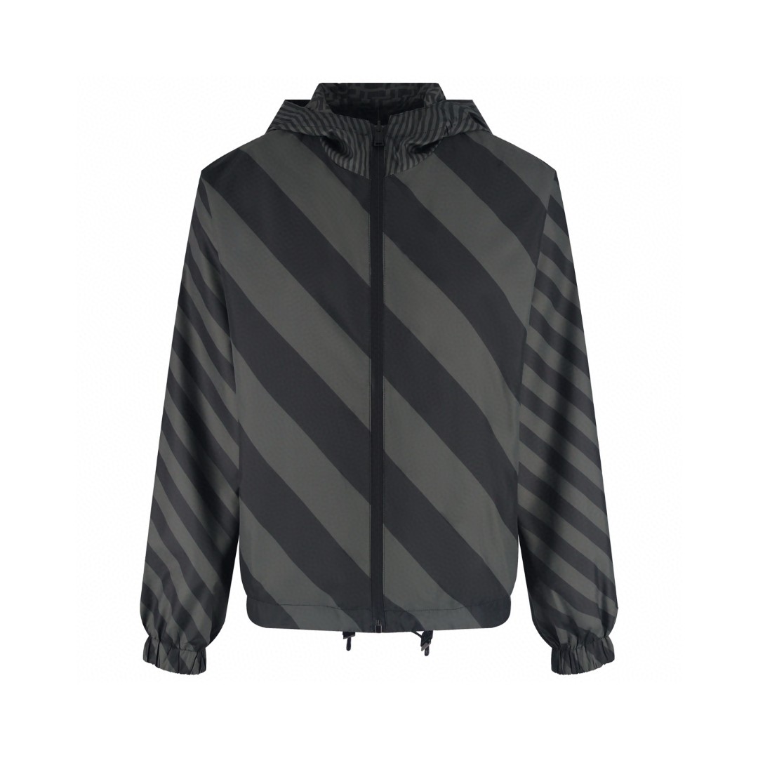 FENDI 芬迪 双面两穿冲锋衣 外套 夹克 长袖 棕色 黑灰色 B5 FAA615A79NF13IZ