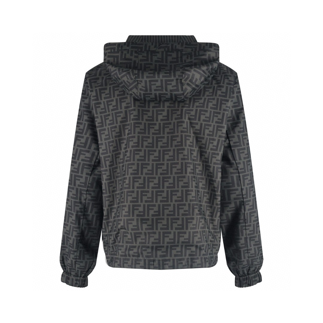 FENDI 芬迪 双面两穿冲锋衣 外套 夹克 长袖 棕色 黑灰色 B5 FAA615A79NF13IZ