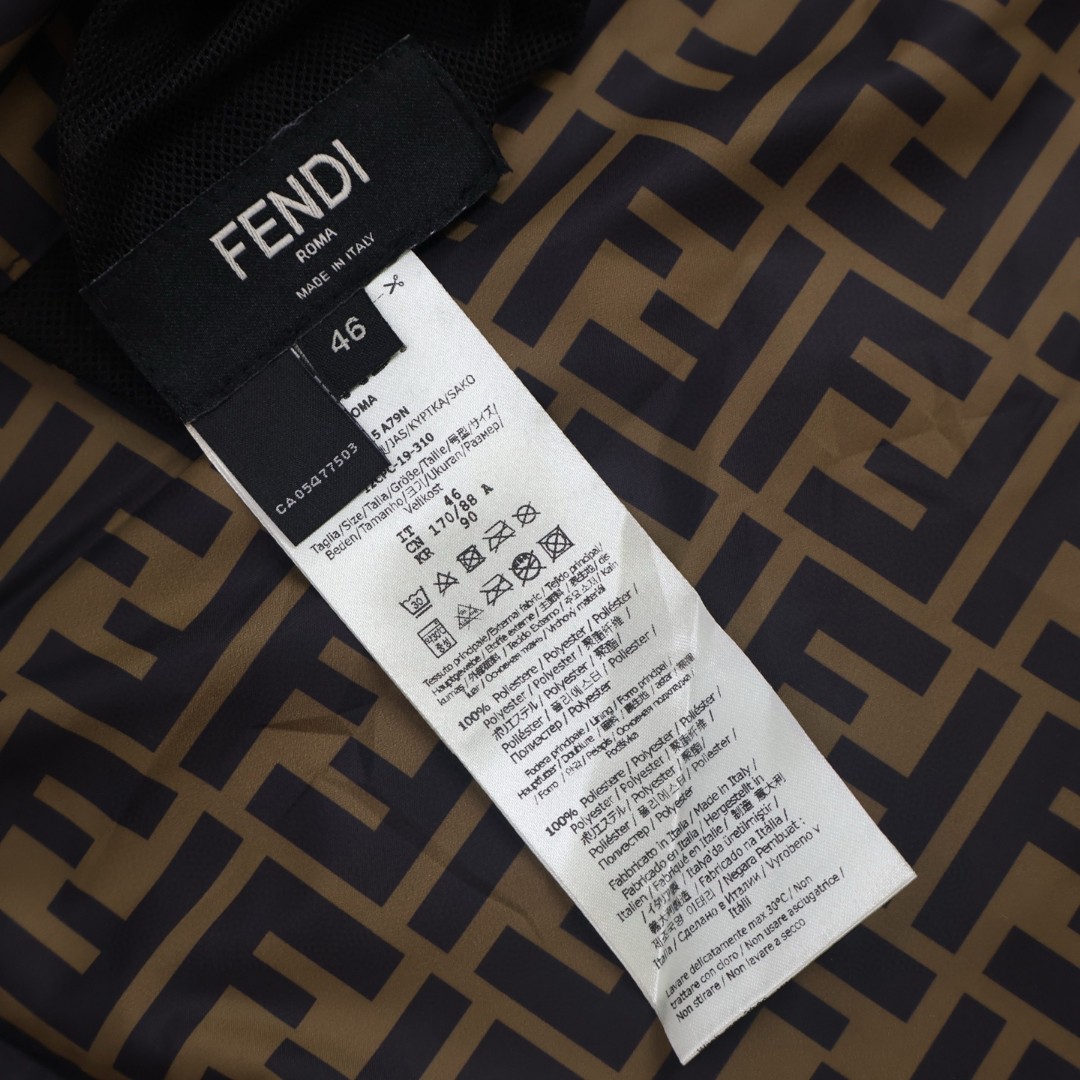FENDI 芬迪 双面两穿冲锋衣 外套 夹克 长袖 棕色 黑灰色 B5 FAA615A79NF13IZ
