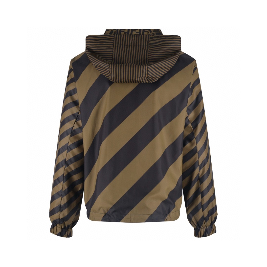 FENDI 芬迪 双面两穿冲锋衣 外套 夹克 长袖 棕色 黑灰色 B5 FAA615A79NF13IZ