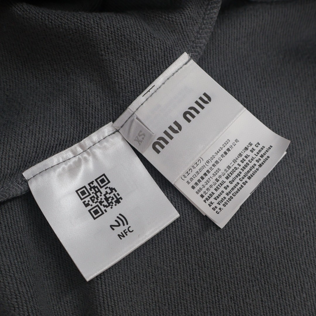 MIU MIU 缪缪 水洗灰做旧卫衣 外套 长袖 灰色 B0 MJL914-137J-F0627-S-231