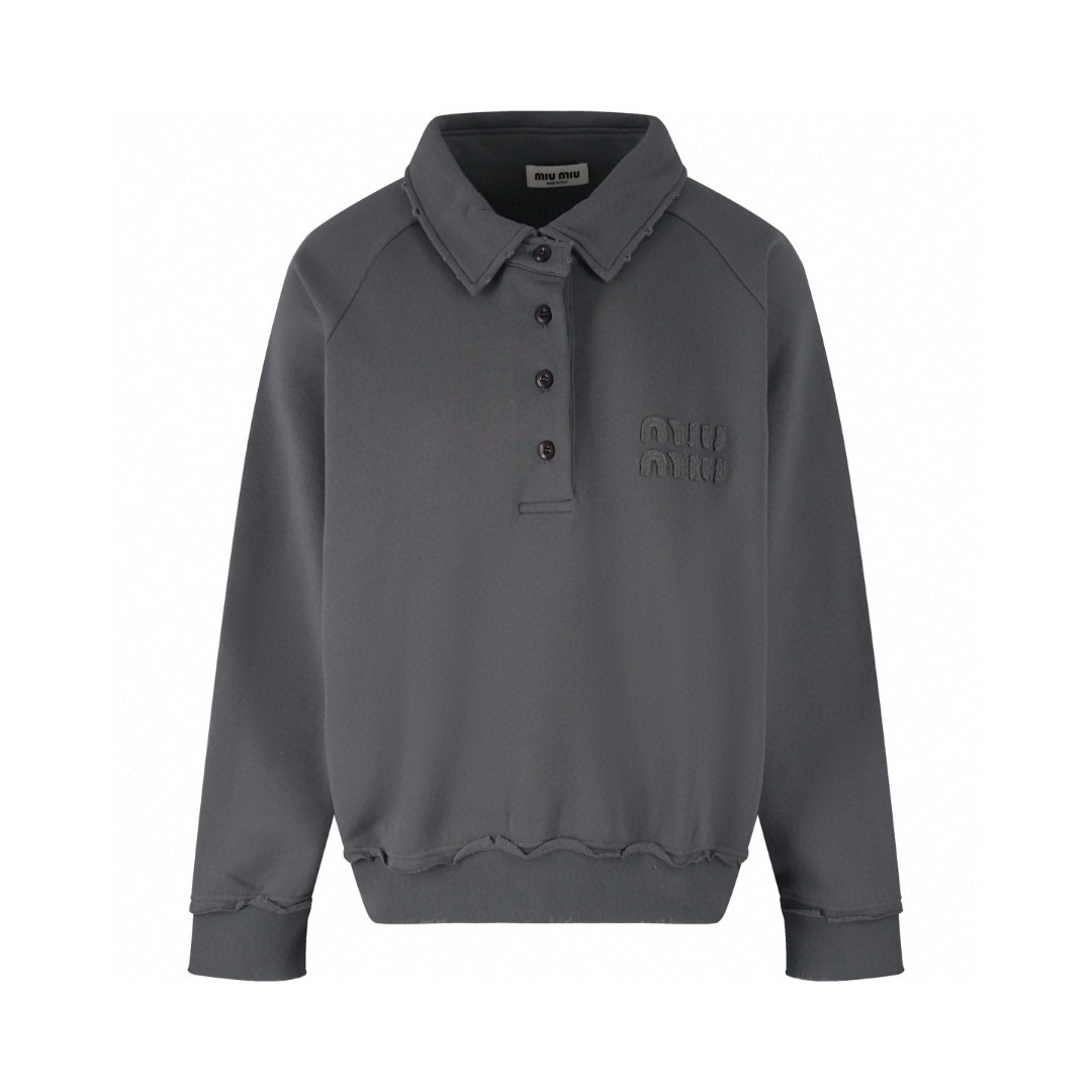 MIU MIU 缪缪 水洗灰做旧卫衣 外套 长袖 灰色 B0 MJL914-137J-F0627-S-231