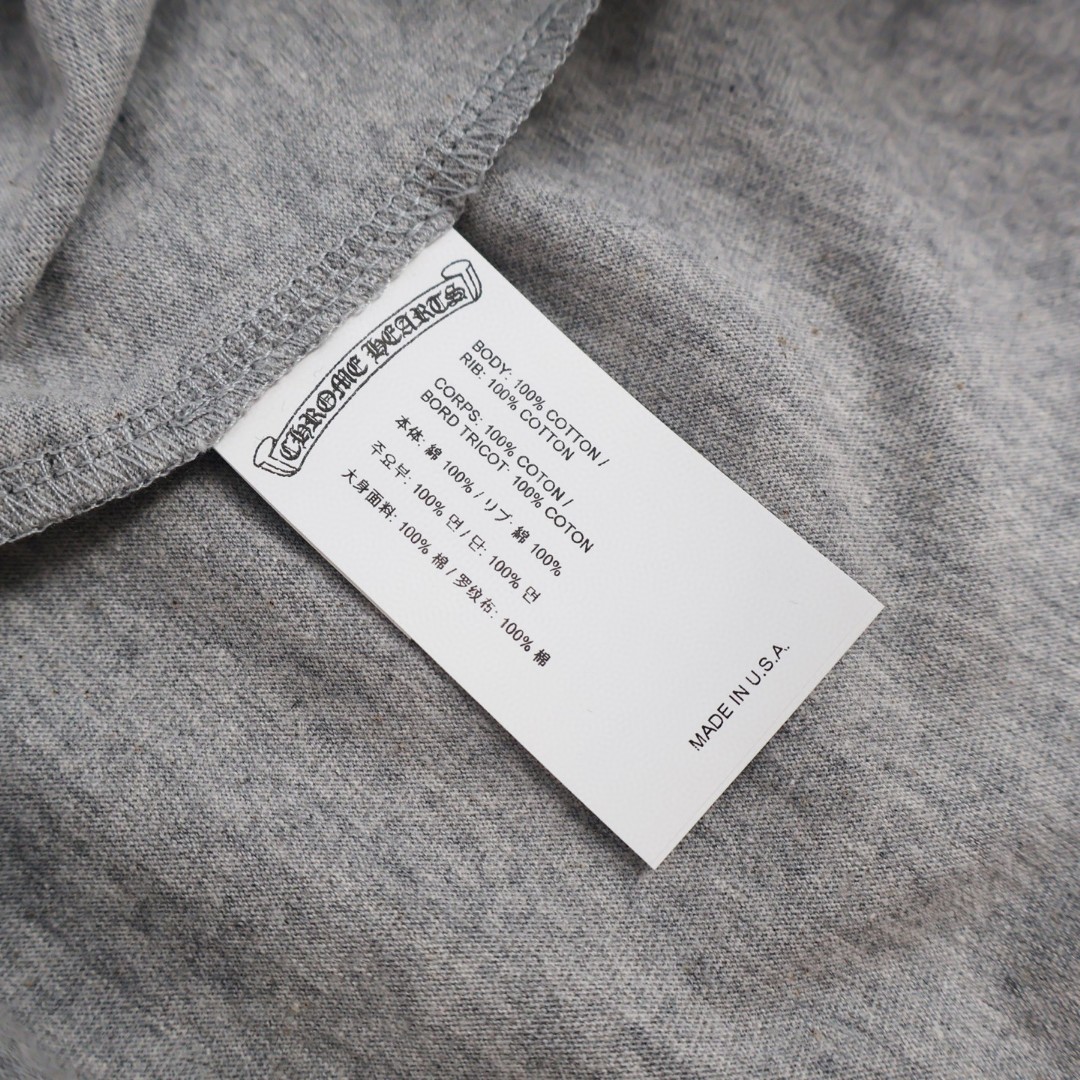 Chrome Hearts 克罗心 植绒十字架 长袖 T恤 男女同款 灰色 黑色 A5 CH-0411771