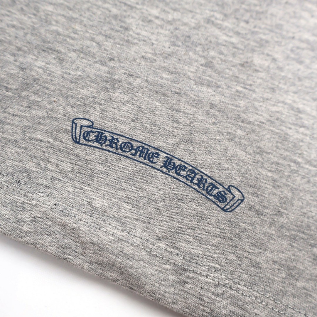 Chrome Hearts 克罗心 植绒十字架 长袖 T恤 男女同款 灰色 黑色 A5 CH-0411771