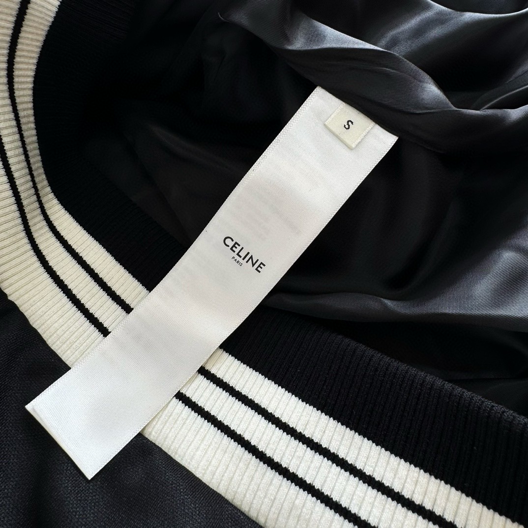 CELINE 赛琳 撞色织带绣花拉链外套 夹克 长袖 黑色 C5 2Y14H121O-38EC