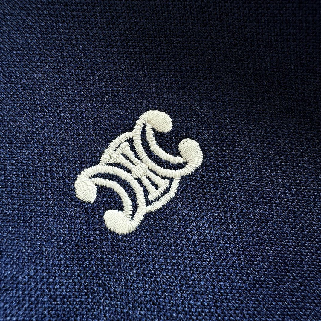 CELINE 赛琳 凯旋门刺绣logo拉链外套 夹克 长袖 黑色 深蓝色 C5 2Y04H121O-BZZ8