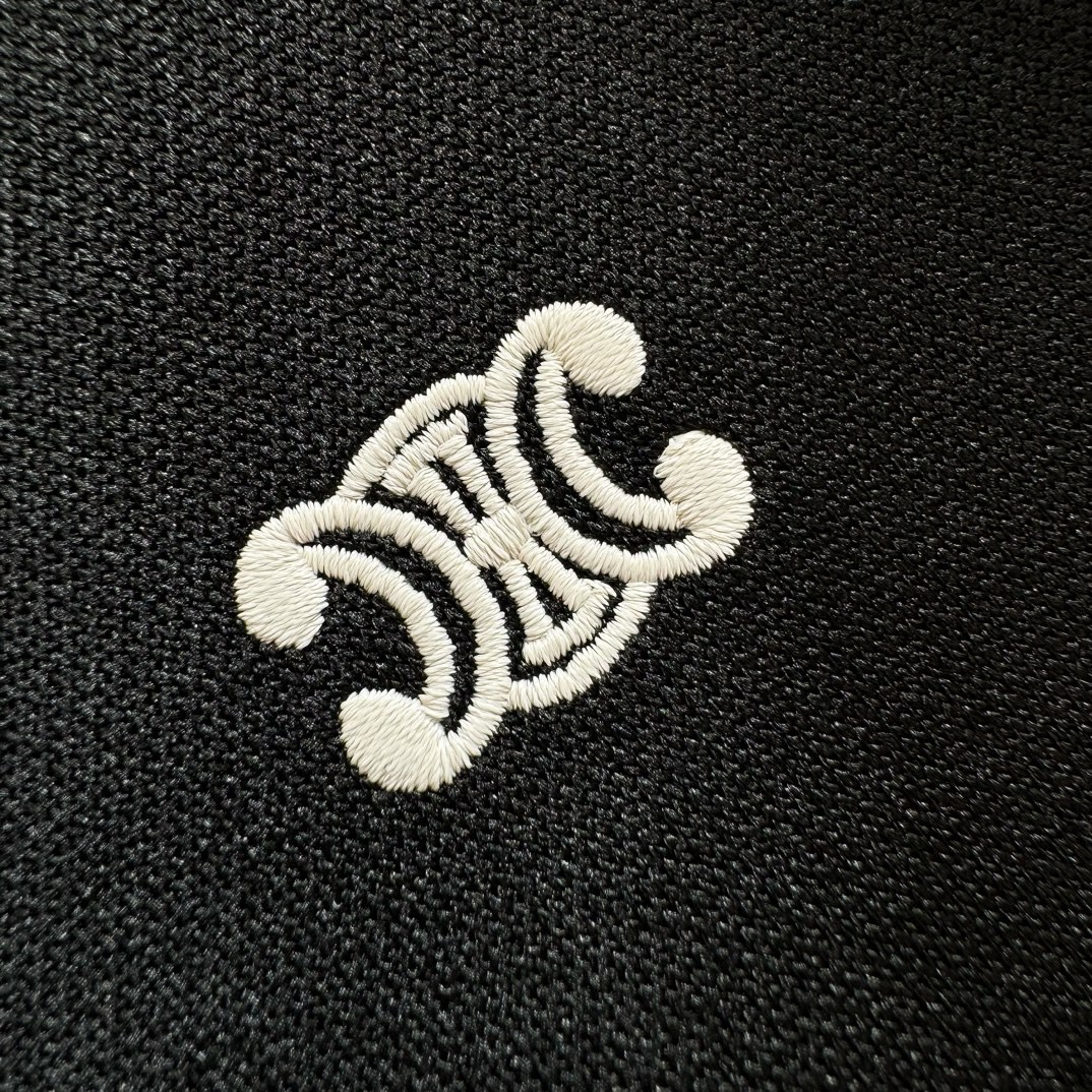 CELINE 赛琳 凯旋门刺绣logo拉链外套 夹克 长袖 黑色 深蓝色 C5 2Y04H121O-BZZ8