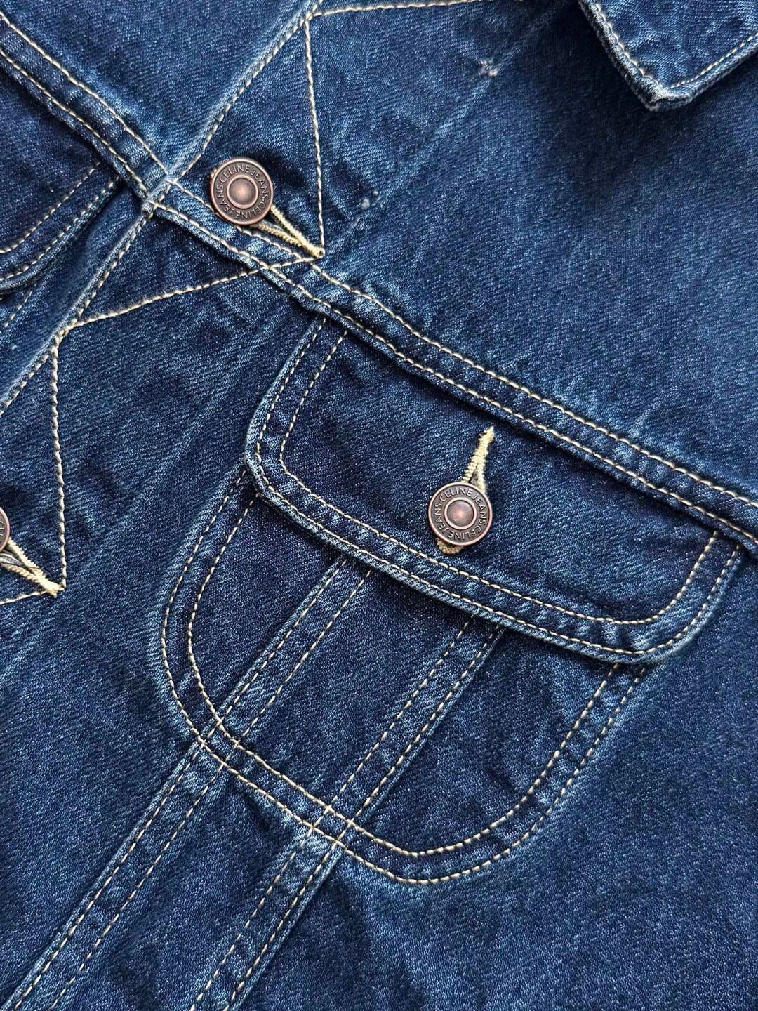 CELINE 赛琳 字母图案工装牛仔外套 夹克 长袖 蓝色 C5 RV0DX789D-CBF8