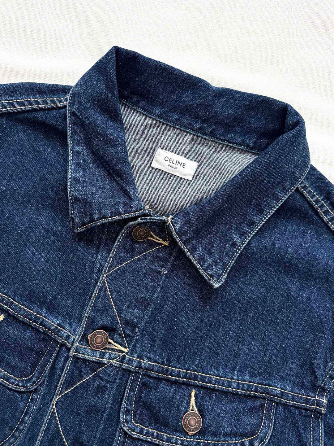 CELINE 赛琳 字母图案工装牛仔外套 夹克 长袖 蓝色 C5 RV0DX789D-CBF8