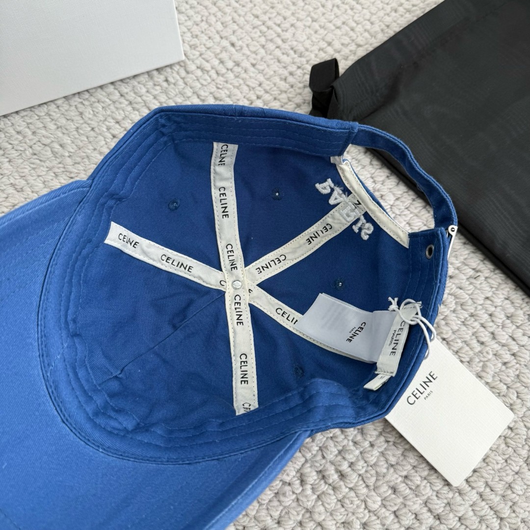 CELINE 赛琳 做旧凯旋门绣花棒球帽 鸭舌帽 帽子 灰色 黑色 蓝色 B0 AA0AG0F82.07UE