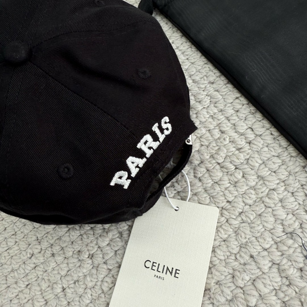 CELINE 赛琳 做旧凯旋门绣花棒球帽 鸭舌帽 帽子 灰色 黑色 蓝色 B0 AA0AG0F82.07UE