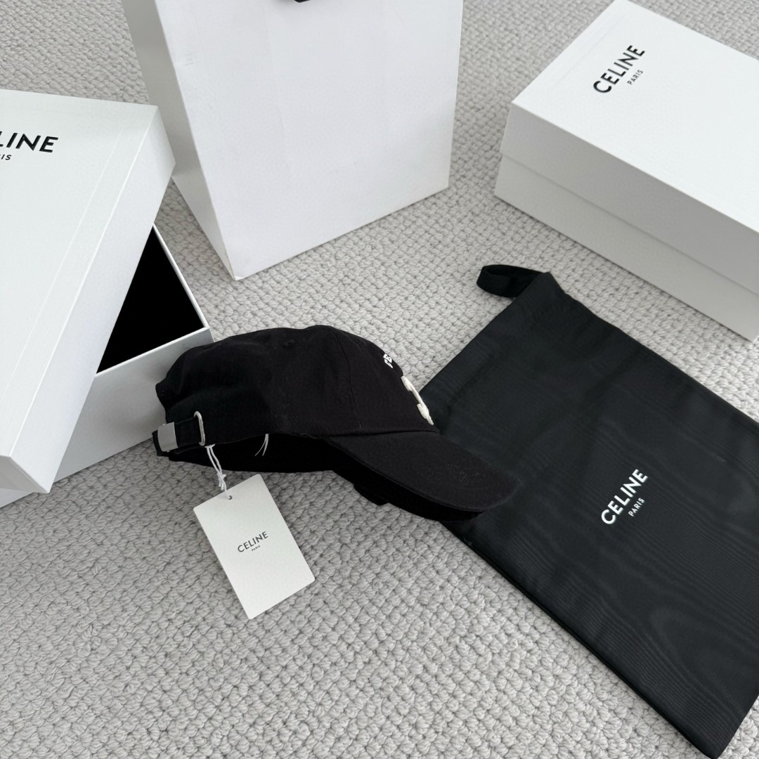 CELINE 赛琳 做旧凯旋门绣花棒球帽 鸭舌帽 帽子 灰色 黑色 蓝色 B0 AA0AG0F82.07UE