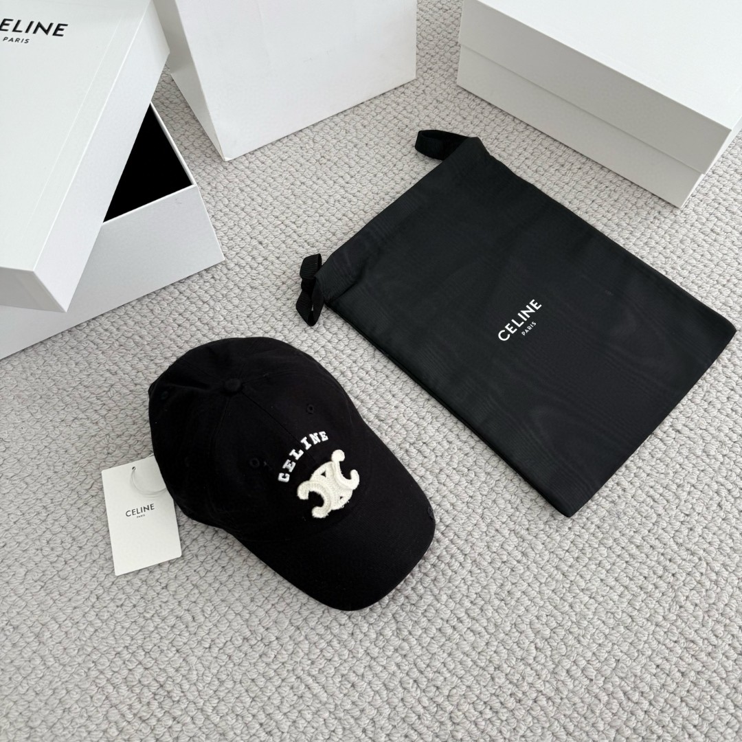 CELINE 赛琳 做旧凯旋门绣花棒球帽 鸭舌帽 帽子 灰色 黑色 蓝色 B0 AA0AG0F82.07UE