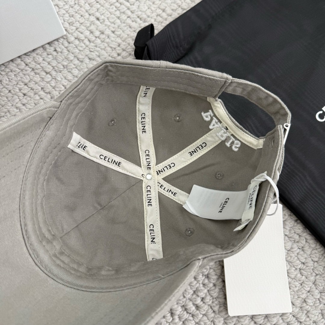 CELINE 赛琳 做旧凯旋门绣花棒球帽 鸭舌帽 帽子 灰色 黑色 蓝色 B0 AA0AG0F82.07UE