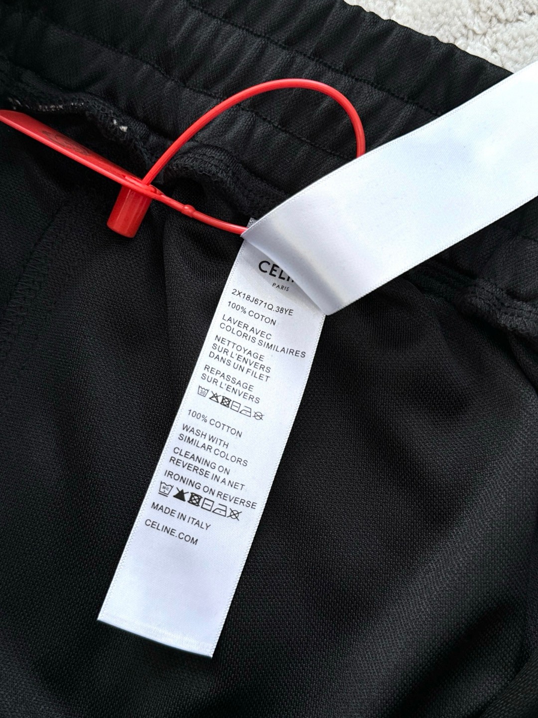 CELINE 赛琳 凯旋门刺绣长裤 休闲裤 运动裤 裤子 黑色 B0 RP06K121O38AW