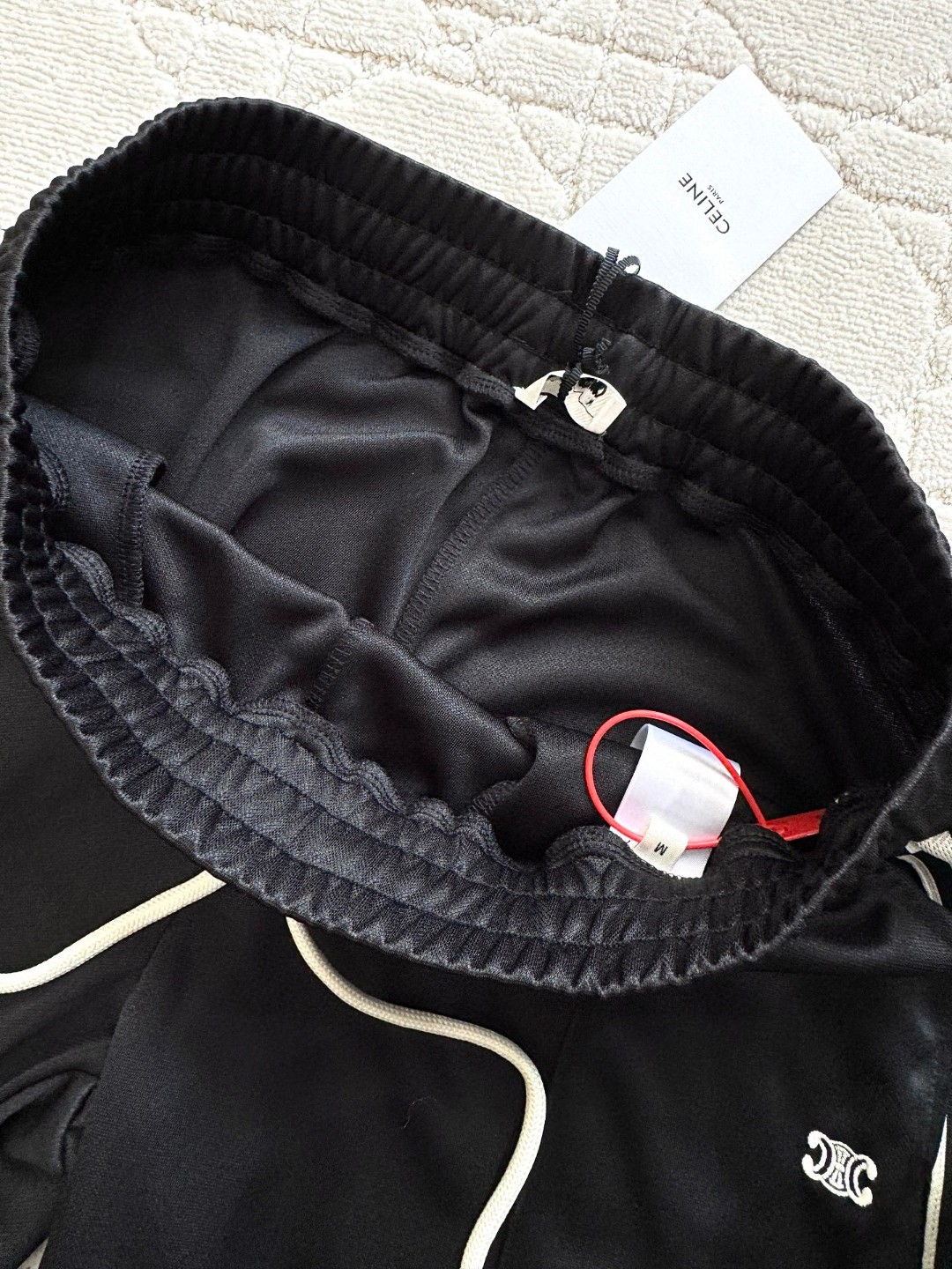 CELINE 赛琳 凯旋门刺绣长裤 休闲裤 运动裤 裤子 黑色 B0 RP06K121O38AW