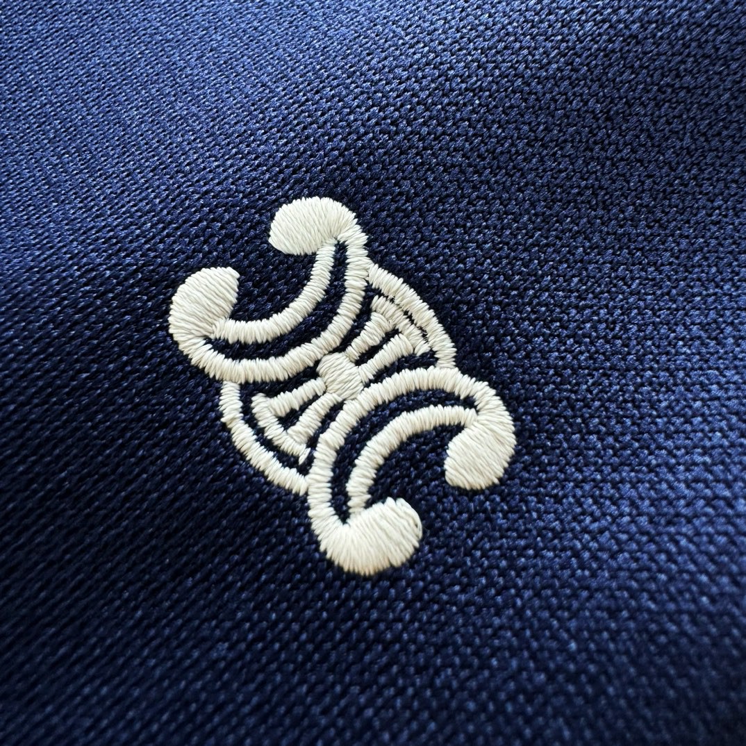 CELINE 赛琳 双面平纹针织长裤 休闲裤 运动裤 裤子 黑色 蓝色 B0 RP002121O-BZZ9