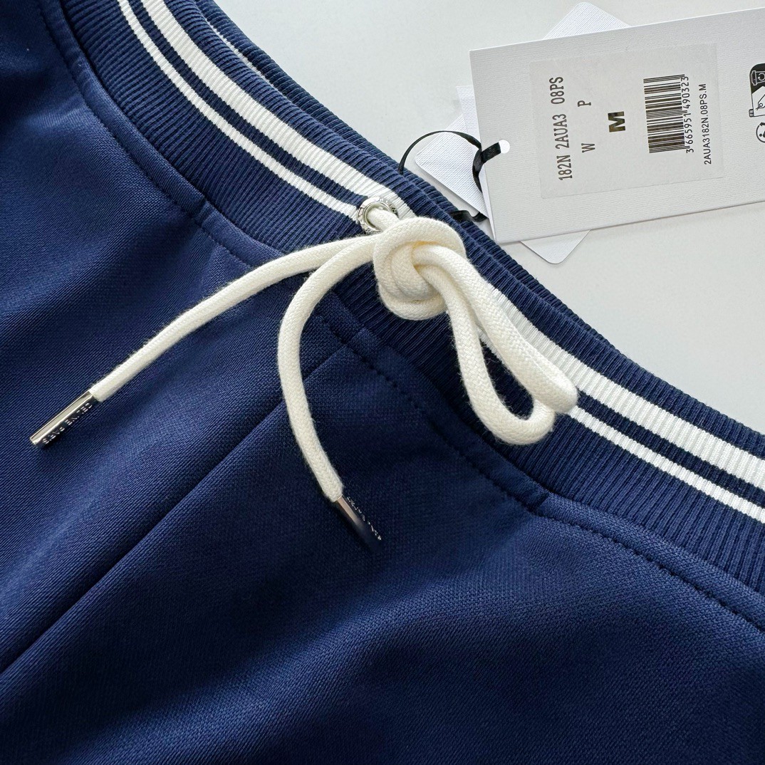 CELINE 赛琳 双面平纹针织长裤 休闲裤 运动裤 裤子 黑色 蓝色 B0 RP002121O-BZZ9