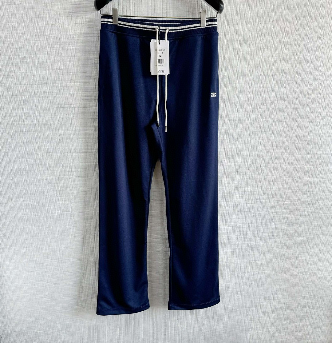 CELINE 赛琳 双面平纹针织长裤 休闲裤 运动裤 裤子 黑色 蓝色 B0 RP002121O-BZZ9
