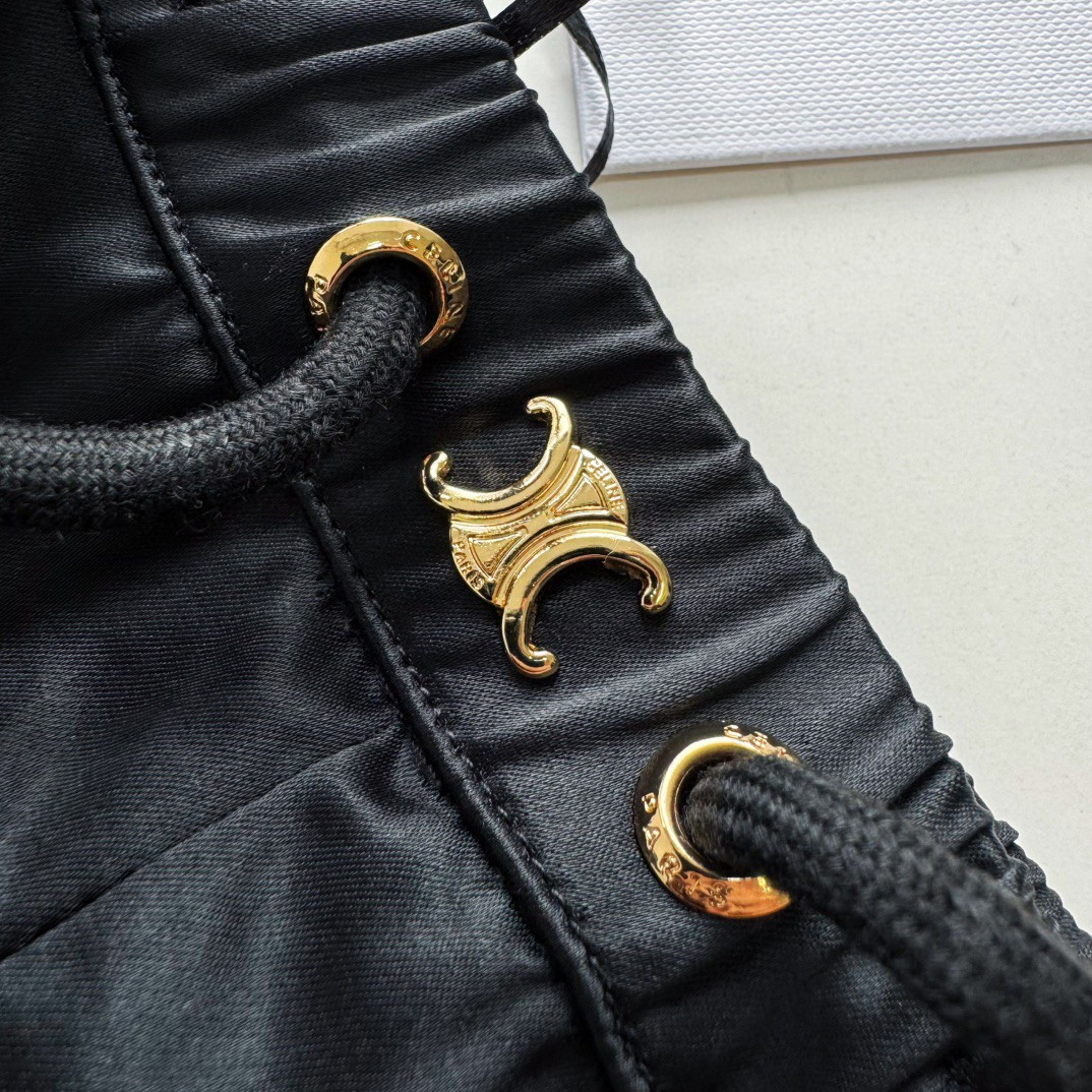 CELINE 赛琳 丝缎长裤 休闲裤 运动裤 裤子 黑色 B5